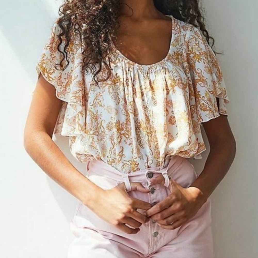 FREE PEOPLE Hearts Flutter Bodysuit, size XS